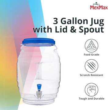 CHAMPS 3 Gallon BPA-Free Water Dispenser for Parties