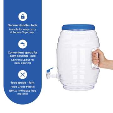 CHAMPS 3 Gallon BPA-Free Water Dispenser for Parties