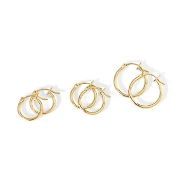 PAVOI 18K Gold Sterling Silver Hoop Earrings | 3 Sizes