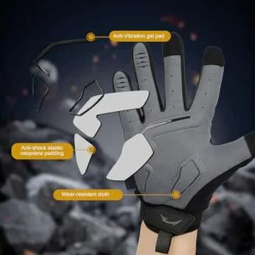 OneTigris Motorcycle Gloves, Gloves for Men with Soft Palm Pads, Touchscreen Gloves for Motorcycle Riding, Paintball, Cycling, Work, Hunting, Hiking, Camping, and Climbing