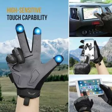 OneTigris Motorcycle Gloves, Gloves for Men with Soft Palm Pads, Touchscreen Gloves for Motorcycle Riding, Paintball, Cycling, Work, Hunting, Hiking, Camping, and Climbing