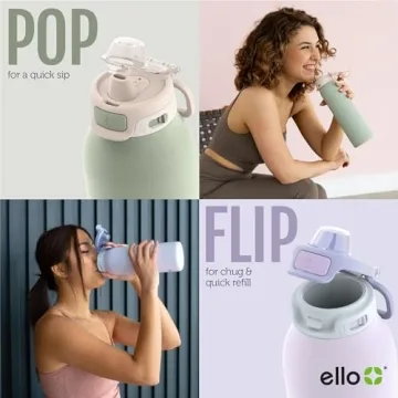 Ello Pop & Fill 22oz Insulated Water Bottle for Hydration