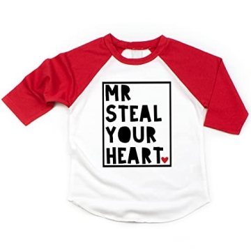 Bump and Beyond Designs Boys Valentine's Day Shirt - Mr. Steal Your Heart (Red 4T)