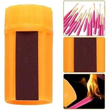 Waterproof Matches Survival Kit, Stormproof Matches with Case, 20pcs Fire Starter, Emergencys Fire Starter Matches for Hiking Camping Outdoor Survival (100pcs), 5Pcs