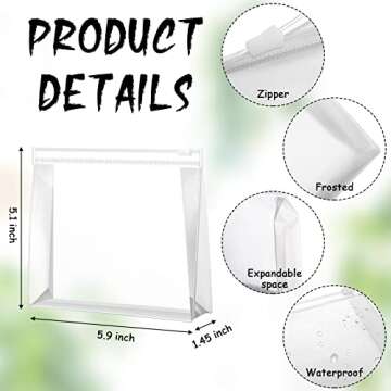 Xuniea 50 Pieces Mini Clear Makeup Bag Small Clear Zipper Pouch Travel Bag for Toiletries Plastic Cosmetic Organizer Waterproof for Women Men Vacation(5.9'',Transparent)