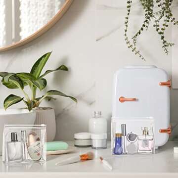 Xuniea 50 Pieces Mini Clear Makeup Bag Small Clear Zipper Pouch Travel Bag for Toiletries Plastic Cosmetic Organizer Waterproof for Women Men Vacation(5.9'',Transparent)