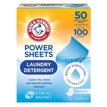 ARM & HAMMER Power Sheets Laundry Detergent Fresh Linen 50ct