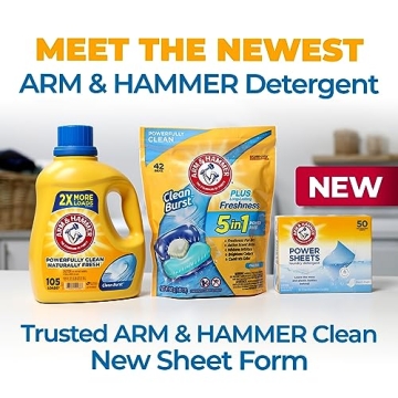 ARM & HAMMER Power Sheets Laundry Detergent Fresh Linen 50ct