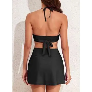 Herseas Women's Black High Waisted Bikini Set for Comfort