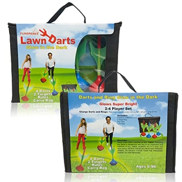 Funsparks Glow in The Dark Lawn Darts Game Set for Family Fun
