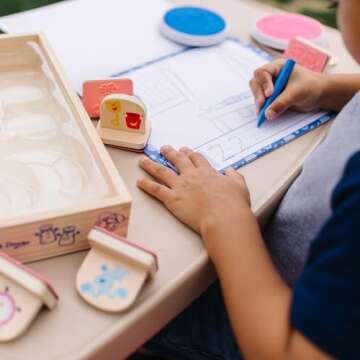Melissa & Doug Blue's Clues & You! Wooden Handle Stamps and Activity Pad (15 Pieces)
