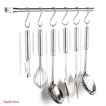 YourGift 12 Pack Flat S Hooks Stainless Steel 4 inches S Shaped Hanging Hooks for Kitchen, Bathroom, Bedroom and Office (X-Large)