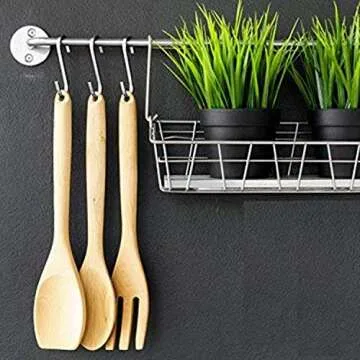 YourGift 12 Pack Flat S Hooks Stainless Steel 4 inches S Shaped Hanging Hooks for Kitchen, Bathroom, Bedroom and Office (X-Large)