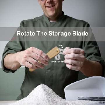 RillyRellow Premium Mini Bread Lame Decoration, Hand Wooden Crafted Bread Lame Slashing Tool, for Dough Scoring Knife, Cut Patterns for Sourdough Bread Slashing, Beech Wood (Without Blade)