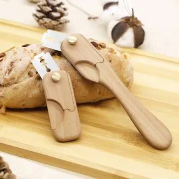 RillyRellow Premium Mini Bread Lame Decoration, Hand Wooden Crafted Bread Lame Slashing Tool, for Dough Scoring Knife, Cut Patterns for Sourdough Bread Slashing, Beech Wood (Without Blade)