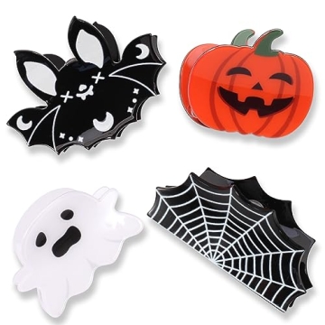 Halloween Hair Clips for Women Girls Cute Bat Spider Web Hair Claw Clips Strong Hold Non Slip Pumpki...