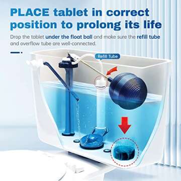 Vacplus Automatic Toilet Bowl Cleaner Tablets - 30 Pack for Effortless Cleaning