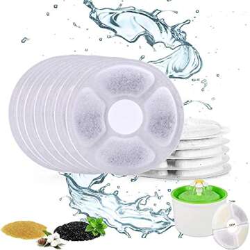 HongFeng world Cat Water Fountain Replacement Filter,12 Pack Carbon Filters, Cat &Dog Fountain of Pe...