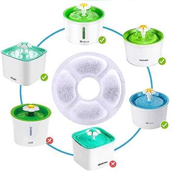HongFeng world Cat Water Fountain Replacement Filter,12 Pack Carbon Filters, Cat &Dog Fountain of Pet Water Fountain Activated Carbon Filter