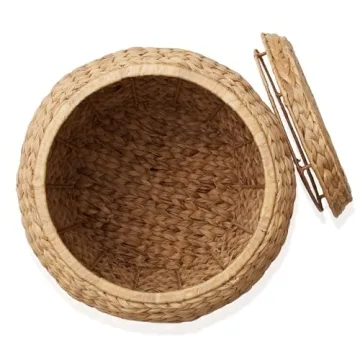 Casafield Round Storage Basket with Lid - Stylish Organizer