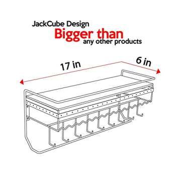 JackCubeDesign White Metal Necklace Jewelry Organizer Wall Mount Jewelry Holder Shelf Mounted Hanging Storage Hooks for Necklace, Earrings, Sunglasses, and Aesthetic Room Decor – MK238B