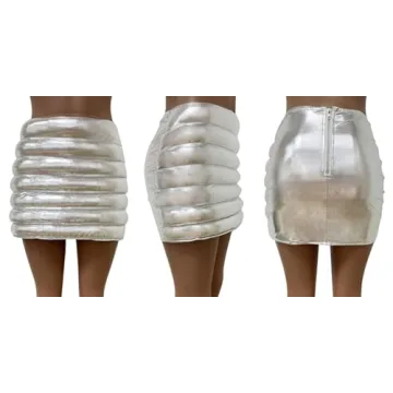 Stylish LROSEY Women's Metallic Mini Skirt for Parties