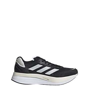 adidas Men's Adizero Boston 10 Sneaker, Black/White/Gold Metallic, 12