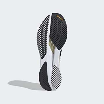 adidas Men's Adizero Boston 10 Sneaker, Black/White/Gold Metallic, 12