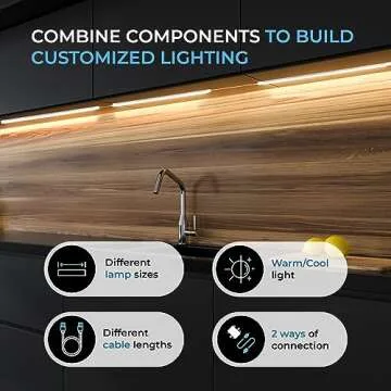 EShine 20 inch LED Dimmable Under Cabinet Lighting Strip