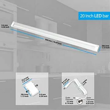 EShine 20 inch LED Dimmable Under Cabinet Lighting Strip