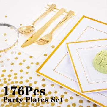 Elegant Festiva Gold Disposable Plates Set for All Celebrations