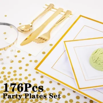 Elegant Festiva Gold Disposable Plates Set for All Celebrations