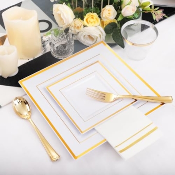 Elegant Festiva Gold Disposable Plates Set for All Celebrations