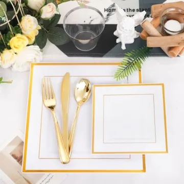 Elegant Festiva Gold Disposable Plates Set for All Celebrations