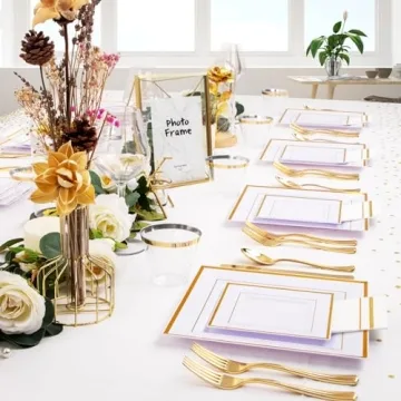 Elegant Festiva Gold Disposable Plates Set for All Celebrations