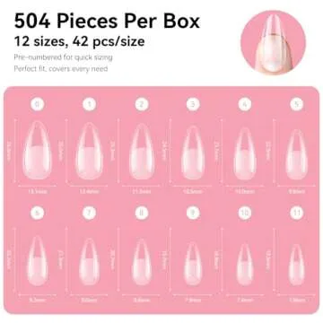 Makartt 500pcs Almond Nail Tips Clear Press on Nails