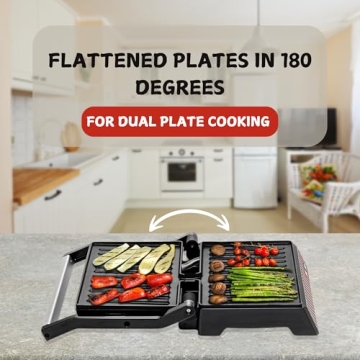 OVENTE 1000W Electric Panini Press Sandwich Maker Non-Stick