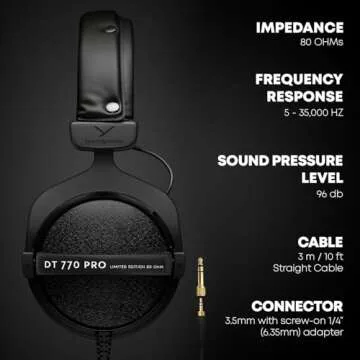beyerdynamic DT 770 Pro 80 ohm Studio Headphones