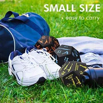 Exercise Dice, for Home Fitness, Workouts, Cardio, 12-Sided Movement Dice Fun Gym Learning Game for Fitness & Exercise Classes, with Exercise Illustration Booklet (3pcs)