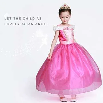 LOEL Girls Disney Princess Aurora Dress 4-5 Years