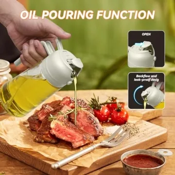 PUZMUG 2-in-1 Oil Dispenser for Kitchen, Glass Bottle