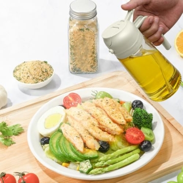 PUZMUG 2-in-1 Oil Dispenser for Kitchen, Glass Bottle