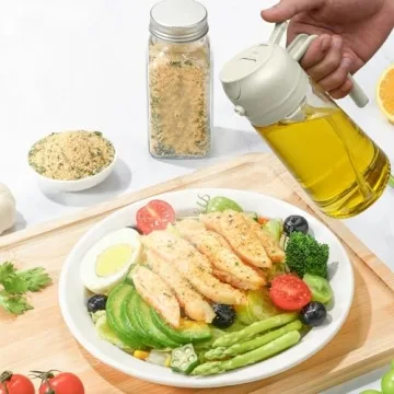 PUZMUG 2-in-1 Oil Dispenser for Kitchen, Glass Bottle