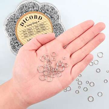 DICOBD 1620pcs Silver Jump Rings Jewelry Making Supplies