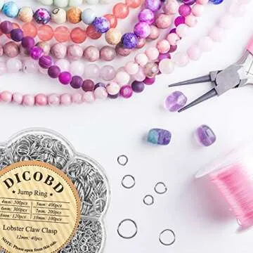 DICOBD 1620pcs Silver Jump Rings Jewelry Making Supplies