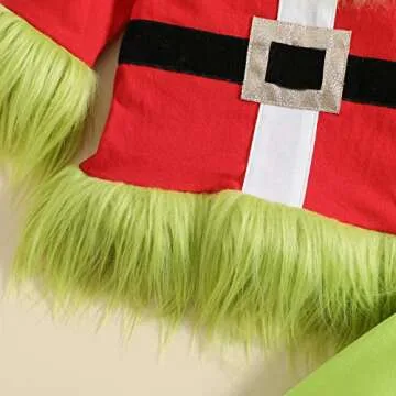 Toddler Christmas Green Monster Costume Outfit for Kids