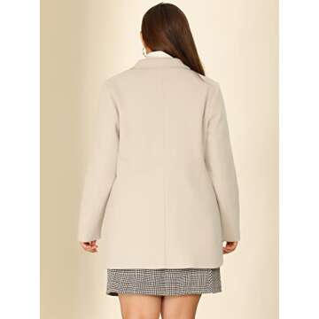 Agnes Orinda Women's Plus Size Notched Lapel Double Breasted Long Coat