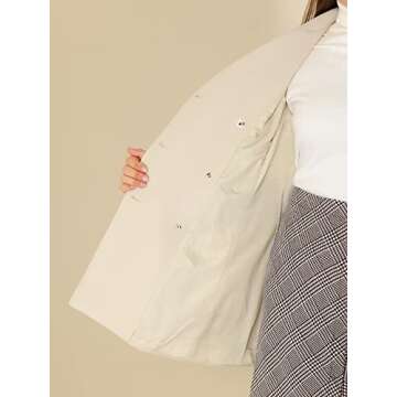 Agnes Orinda Women's Plus Size Notched Lapel Double Breasted Long Coat