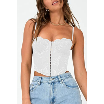 Chic Dealmore Women’s White Corset Top for Parties