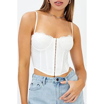Chic Dealmore Women’s White Corset Top for Parties